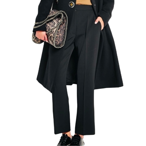 Stella McCartney Black Cropped Wool Crepe Flared Dress Pants Size 42 (US 10) - Picture 1 of 10
